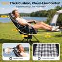 Suteck Hammock Camping Chair with Footrest, Thick Padded, Black Plaid, Oversized