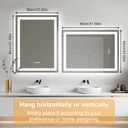 24"x32" LED Bathroom Mirror with Lights,Bluetooth Dual Speaker,Anti-Fog,3 Color Temperature,Dimmable Brightness,Memory Function,Waterproof,Wall Mount Design,Tempered Glass