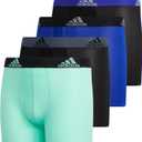 adidas Boys' Performance, Kids Underwear, Athletic Fit Microfiber Boxer Briefs, Lucid Blue/Black/Pulse Mint Green, X-Large