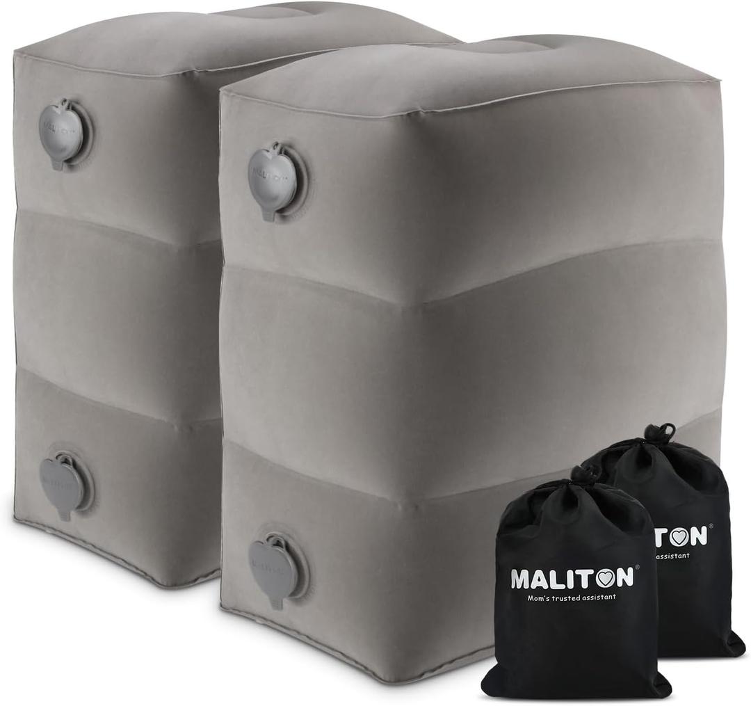 Inflatable Travel Foot Rest Pillow, Kids Airplane Bed, Adjustable Height Leg Pillow, Make a Flat Bed for Toddler, Fits for Airplane, carGrey, 2 Pack Inflatable Travel Foot Rest Pillow, Kids Airplane Bed, Adjustable Height Leg Pillow, Make a Flat Bed for Toddler, Fits for Airplane, carGrey, 2 Pack