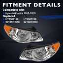 Headlight Assembly Fits 2007-2009 Hyundai Elantra, Left & Right side