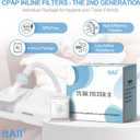 6PCs CPAP Filters for CPAP & BiPAP, Redesigned Inline Filters Without Airflow Resistance, Improved Filtration Efficency Providing Cleaner Airflow, Compatible with Most CPAP Tubing & Machines