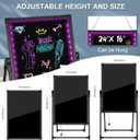 LED Menu Board, 24" x 16" LED Writing Board with Remote Control, Flashing Illuminated Neon Effect Sign Board for Menu - Includes 8 Fluorescent Chalk Markers & Eraser for Restaurant, Bar, Shop, Cafe