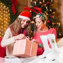 Funny Christmas Socks, Cute Santa Duck with Gift Design Holiday Crew Socks for Men and Women(1) (White)