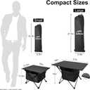 Foldable Camping Side Table, Ultralight Small Beach Table Aluminum, Portable Outdoor Table with Carry Bag and Storage for Picnic, Grill, Hiking, Fishing, Sand, Camping Essentials(L)