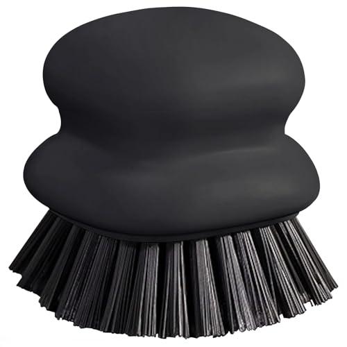 Dish Brush with Handle, Kitchen Scrub Brushes for Cleaning, Dish Scrubber with Nylon bristles for Sink, Pots, Pans(1Pack Black Nylon bristles)