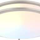 DAKASON LED Flush Mount Ceiling Light Fixture 16In 30W 2400lm, On/Off Switch to Select 3000K/4000K/5000K, Dimmable Ceiling Lamp for Kitchen, Hallway, Stairwell, Bathroom, Closet Brushed Nickel