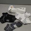 suaskk Men's Athletic Cushioned Ankle Socks, Comfort Wicking Anti-Blister Running Sock 5 Pairs (L)