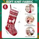 6 Pack Personalized Christmas Stockings Bulk, Large 18" Knit Custom Hanging Stockings - Family Stockings Decor for Holiday Christmas Tree Decoration