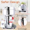 BI-DTOOL Electric Grain Mill Grinder 1000g Stainless Steel Pulverizer 36000r/min High-speed Grain Mill 2600W Dry Material Grinding Machine 270 swingable Superfine powder for Home and Commercial