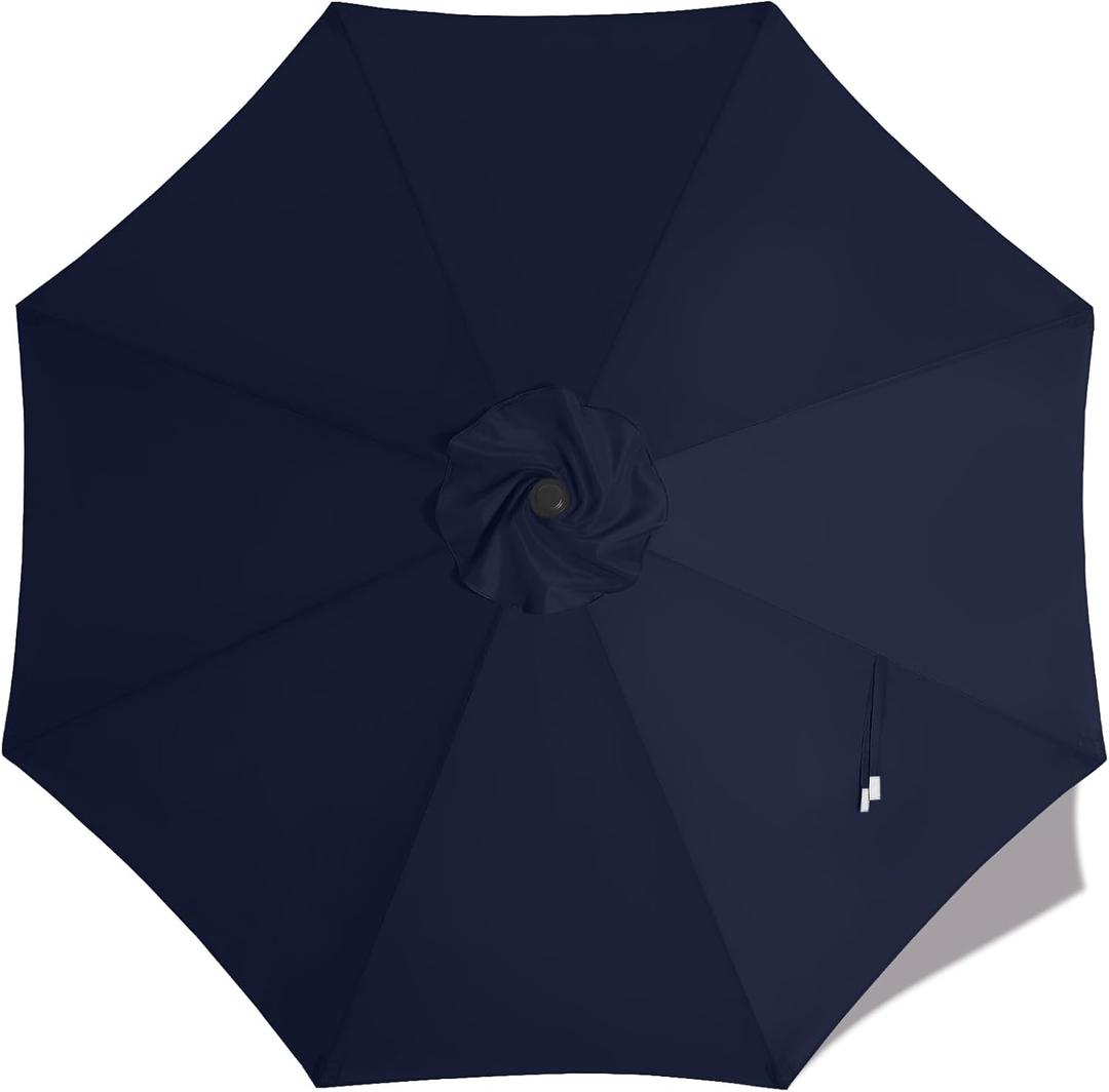 MASTERCANOPY Patio Umbrella 10 ft Replacement Canopy for 8 Ribs-Navy Blue Canopy Only, 10ft