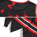 Cheerleader Dress Costume For Girl Full Set Dress Halloween Accessories (8-9T, Black Red 1)
