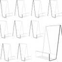 6'' x 4'' Acrylic Book Display Stand Clear Easel with Ledge Tablet Holder for Displaying Books, Pictures, Notebooks, CDs, Artworks, etc (Large) (10)