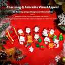 17 Pieces Mini Resin Christmas Ornaments, Miniatures Figures Tiny Decor, Santa Claus Snowman Christmas Tree Reindeer Gifts for Snow Globe Xmas Home Party Cake Toppers Dcor (17)