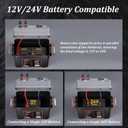 SUNAPEX Smart Battery Box 12V/24V Power Center - Multi Ports & Circuit Breaker for Trolling Motor, Marine,RV & Solar Panel (No Battery)