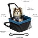 Kurgo Rover Pet Booster Seat for Small Dogs or Cats, Front & Rear Dog Car Seat, Carrier Carseat for Pets, Dog Seatbelt Tether, Helps with Canine Car Sickness