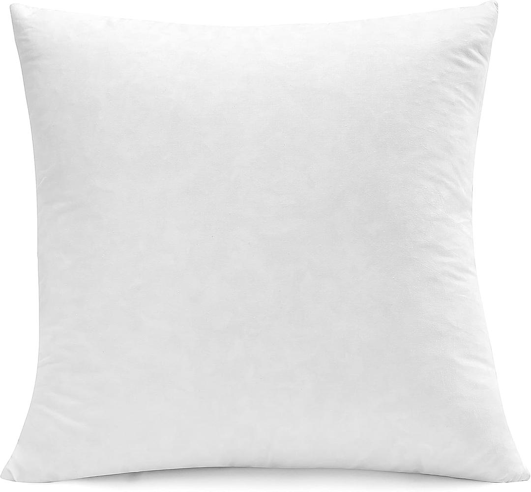 SNUG&COZY Luxury Goose Down Feather Pillow Inserts - 28x28IN, Double Layered Down-Proof Design, Ultra-Soft Cover, High Fill Weight, Pack of 1, White