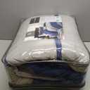 Madison Park Palmer Comforter Set-Luxury Faux Suede Design, Striped Accent, All Season Down Alternative Bedding, Matching Shams, Decorative Pillow, Bed Skirt, Queen (90 in x 90 in), Blue 7 Piece