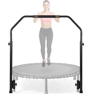Arrowbash Adjustable Handle Bar Accessory for 40" Round Fitness Trampolines Non-Slip Cushy Rebounder Handle Accessory 4 Levels Adjustable Easy Assembly Trampoline Not Included