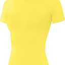 Runhit Compression Shirt Women Short Sleeve Workout Tops Athletic Gym Moisture Wicking T-Shirt Running Yoga Base Layer, Small