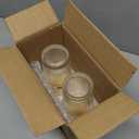 Dingerjar 20 oz Ribbed Glass Tumblers with Bamboo Lids and Straws, 2 Pcs Wide Mouth Thickened Vintage Glass Cup for Boba, Iced Coffee, Juice