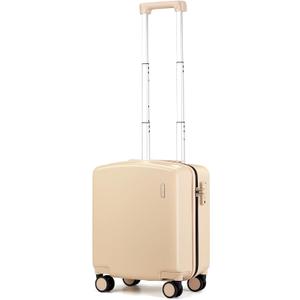 Hanke 16 Inch Underseat Carry On Luggage, Airline-Approved Hard Shell Small Suitcase with Spinner Wheels, Lightweight Tsa Lock Travel Luggage for Short Trips(Cuba Sand)