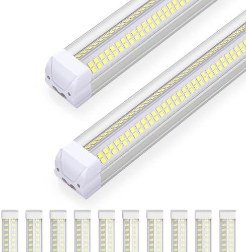 Hcyvord 8FT 120W LED Shop Light, RH-T8-2-V4, 6000-6500K, High-Efficiency SMD 2835, LED Shop Lights for Workshop 8FT, Non - Dimmable Shop Light for Garage, Warehouse, Office, 10 Pack