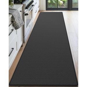 DEXI Kitchen Floor Mats Cushioned Anti Fatigue, 23x71, Large Wide Standing Runner Rug Waterproof, Comfort Memory Foam Padded for Front Sink Laundry, Black