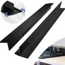 Stove Gap Covers Stainless Steel 2 Packs, 13.8~27.6 Inch Adjustable Heat Resistant Not Sharp Gap Filler, Easy to Clear Stove Counter Gap Cover Suitable for Even Surface (Black)