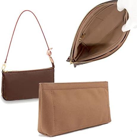 Lckaey Purse Organizer for Large Liner Compatible with Pochette Accessories​Pouch Inside Insert 3039-brown