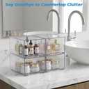 Acrylic Stackable Storage Drawers, [2-Pack] Clear Organizer Bins with Built-in Handles, Smooth Slide-Out Design for Vanity, Under Sink, Medicine Cabinet, Skincare, and More