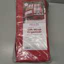 2 x Christmas Wrapping Paper Organizer Storage Box, Straps/Pockets, 40" Heavy-Duty Gift Wrap Storage Holder for Bags, Bows, Tags, Ribbons, Holiday Decorations, Fits Up to 24 Rolls Underbed Container (Red)