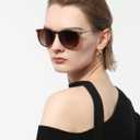 STGATN 2 Packs Round & Aviator Polarized Sunglasses for Women Men UV400 Protection (A. Round Matte Tortoise/Gradient Brown + Aviator Gold/Gradient Brown)