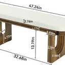 LITTLE TREE Solid Wood Bench with Upholstered, 47.24" End of Bed Bench, 47.24" W x 11.81" D x 17.72" H