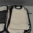 4 PCS Set Compression Packing Cubes for Travel, Lightweight Packaging Organizer Bags for Carry On Space Saving, Travel Essentials Cubes for Suitcase Backpack, Beige