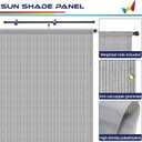Windscreen4less 10' x 16' Pergola Universal Replacement Shade Cover UV Block Permeable Fabric Canopy Privacy Shade Screen Panel with 2 Weighted Rods for Outdoor Patio Yard Garden Light Gray