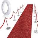 Tatuo Carpet Runner Runway Rug 55 GSM Thickness with Carpet Tape for Prom Wedding Party Outdoor Indoor Hallway Rug(2.46 x 30 Feet,Glitter Red)