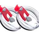 20 oz Tumbler Lids, 2 Pack Spillproof Splash Resistant Lid for Yeti,Beast,Juro,Ozark Trail,Atlin,Coffee Mug and More Cooler Cup,Covers for 20 Ounce Tumbler (Red, 20 OZ)