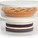 Evelots 2-Pack 10-Inch Airtight Food Storage Container with Lid - Portable Carrier for Pies, Cakes, Cupcakes & More - BPA-Free Clear Plastic - Secure & Easy Transport