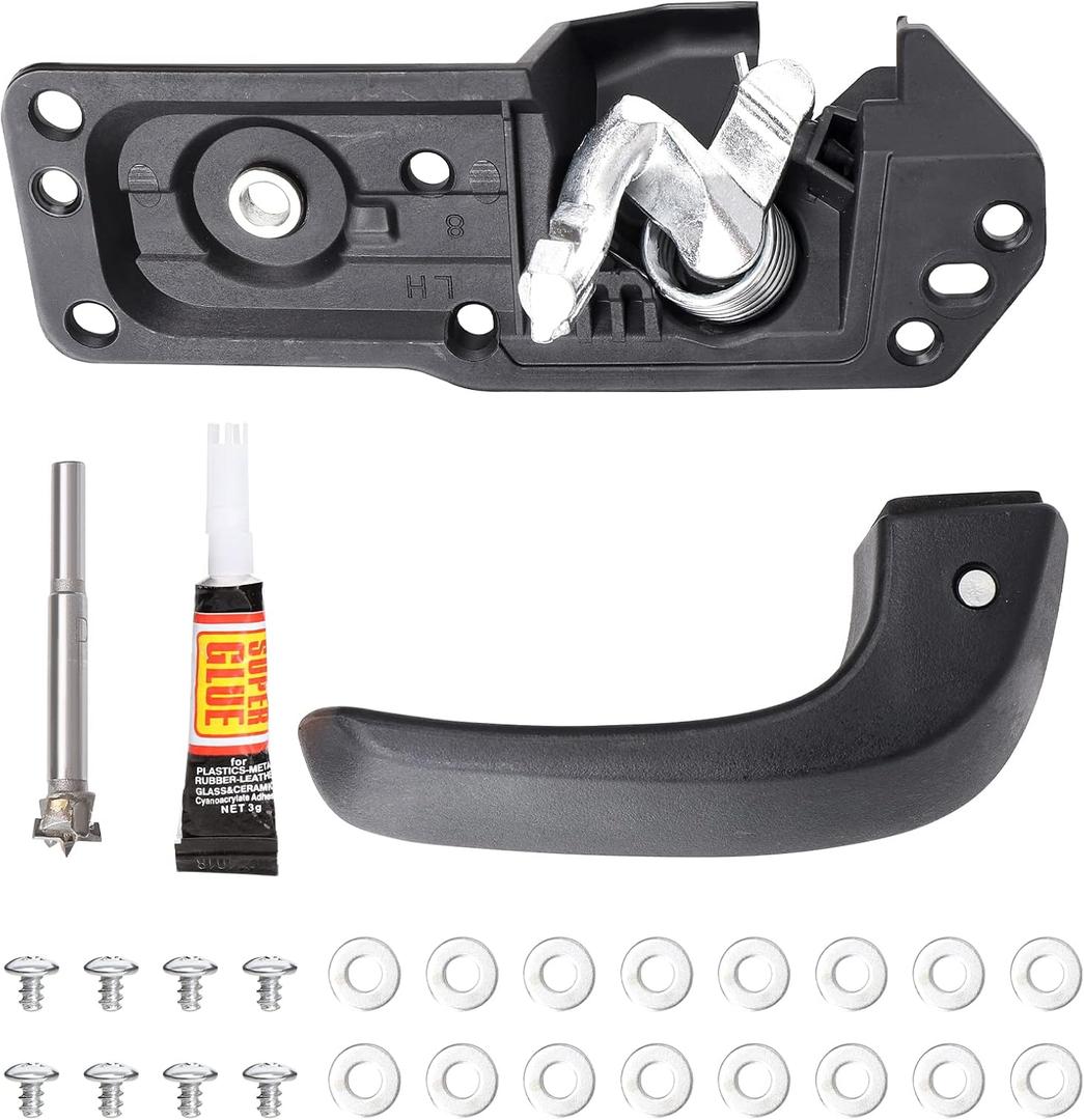 Interior Door Handle Kit Front Left Drivers Side Compatible with 2007-2014 Chevy Silverado Tahoe Avalanche Suburban GMC Sierra Yukon Cadillac Escalade ESV EXT, Replace OE 20833606, 80374