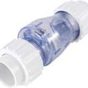 PVC Clear Check Valve/Spring Combination, Clear, 1.5 Inch Interface Water Check Valve(1.5")