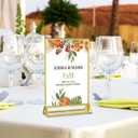 Dynta Acrylic Sign Holder 4x6 8 Pack Double Sided Clear Plastic Display Stands, Tabletop Menu Holder, Flyer Display for Wedding, Party, Restaurant, Office, Retail (Gold Frame)