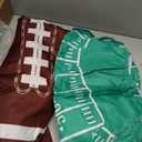 Tegeme 2 Pcs 36" x 72" Fabric Football Tablecloth with Elastic Edge Fitted Football Table Covers for Birthday Game Day Tailgate Party Decor