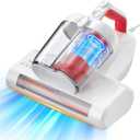 Mattress Vacuum Cleaner, 16Kpa 600W Bed Vacuum Cleaner with 253.7nm UV-C Light & Heating Tech & 40000 RPM/Min Brushroll Rotation, Widened Suction Port, Corded (Red)