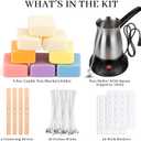 KEARLGMBH Wax Melter for Candle Making, Soy Candle Making Kit with Wax Melting Pot, DIY Candles Making Supplies Including 1lbs Soy Wax, Candle Wax Melter, Stirring Spoon, Wicks, and Centering Device