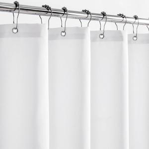 Felisa Short Waterproof Fabric Shower Curtain Liner with 3 Large Magnets,72 x 68 inches Hotel Quality & Soft Cloth Shower Curtain, Washable White Shower Curtain for Bathroom