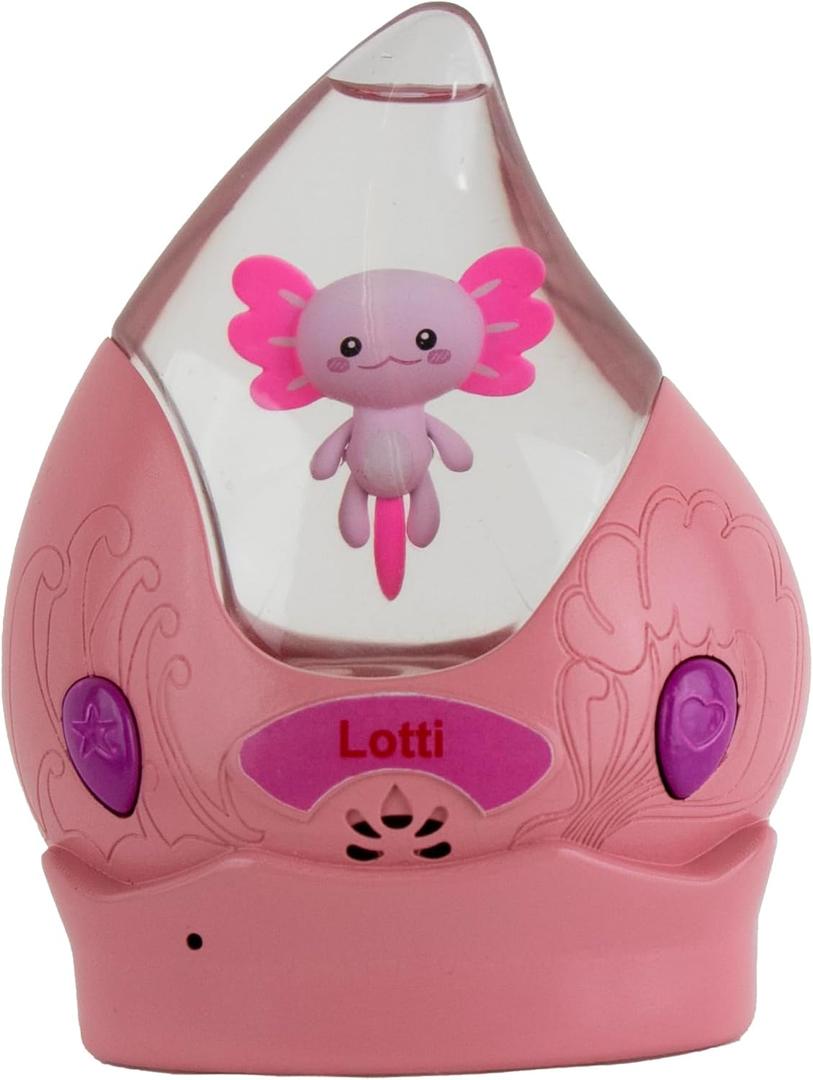 Lotti Super-Cute Axolotl Interactive Floating Water Pet with Lights, Sounds & 3 Games Collectible Toy for Kids Ages 6+