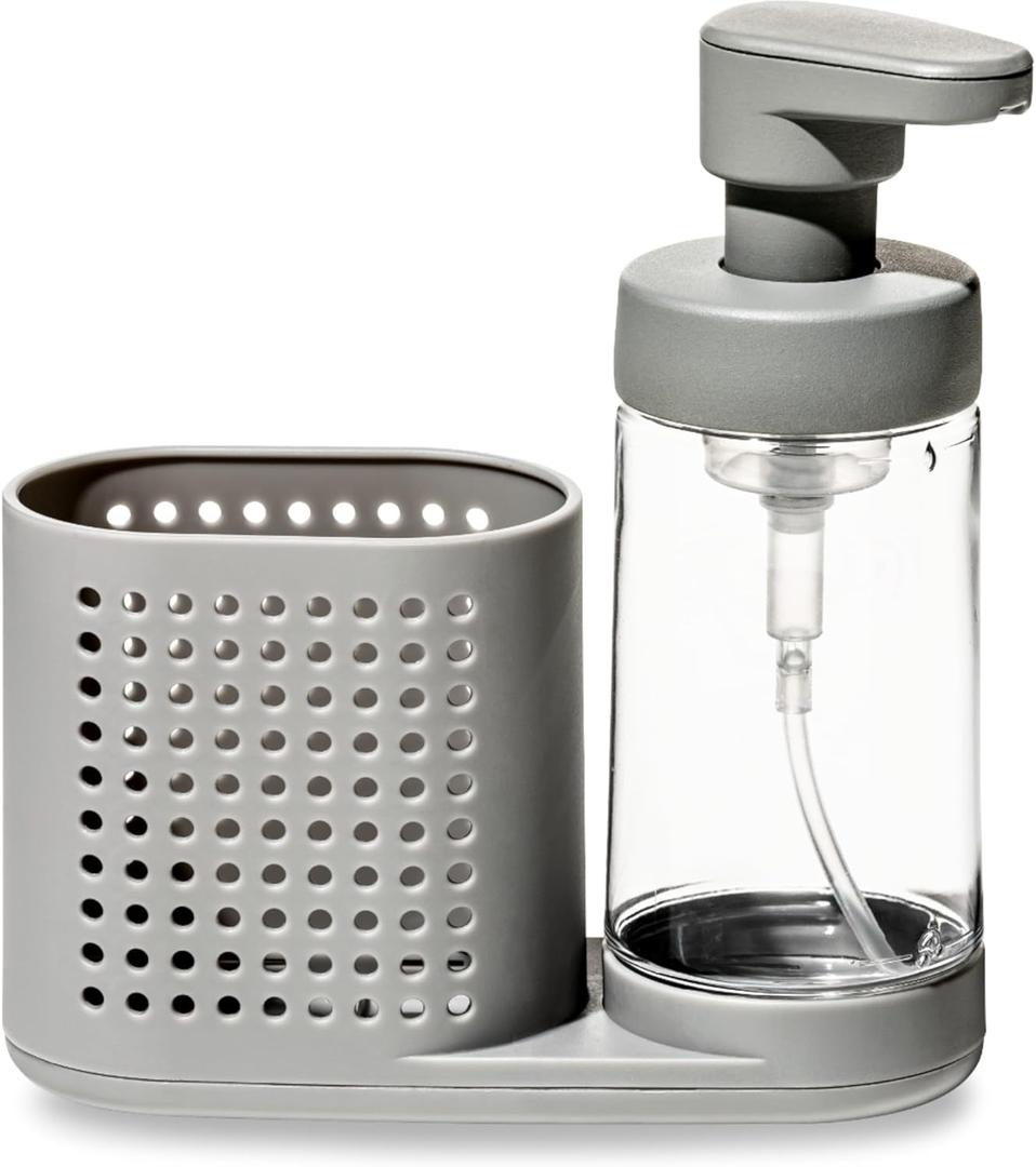 Madesmart Foaming Soap Pump Station Sink Organizer, Grey,