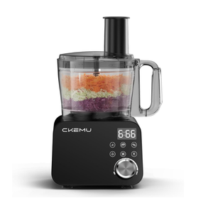Smart Food Processor and Vegetable Chopper, 6 Automatic Functions, BPA Free, Stainless Steel Blades, 12 Cup Bowl, 600-Watt Motor, Black