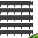 VEVOR Steel Landscape Edging, 5-pack Steel Garden Edging Borders, 39" L x 5" H Strips, Hammer-in Edging Border, Bendable Metal Landscape Edging for Yard, Garden, Lawn, 3.15" Spike Height, Black